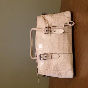 Vintage Dooney and Bourke  Crocodile Embossed Satchel Light Pink/Cream S…